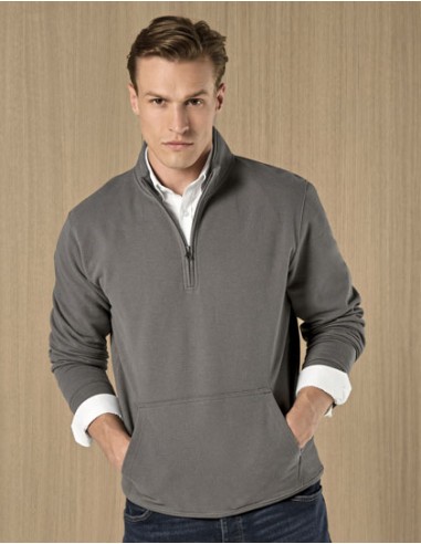 KUS-KK339-Regular Fit 1/4 Zip Pique Sweatshirt